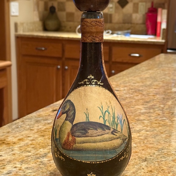 Handcrafted Glass Art Bottle with Duck Design - Picture 9 of 12